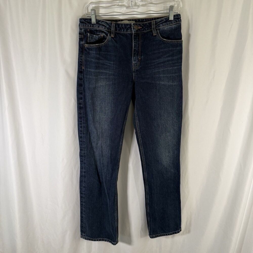 Zara Basics Jeans Women's 02 Dark Wash Denim Z1975 Mid Rise 100% Cotton